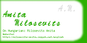 anita milosevits business card